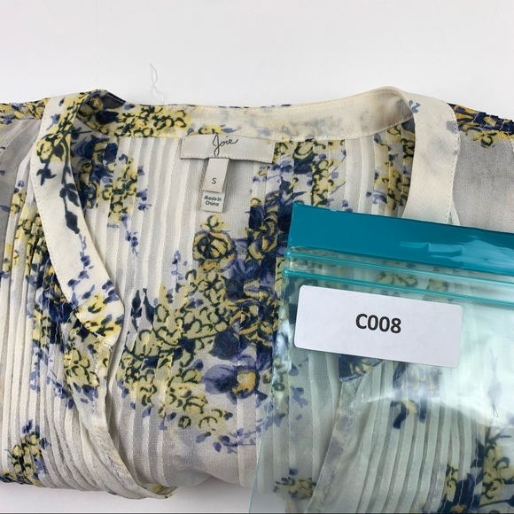 Joie White Floral 3/4 Sleeve Blouse Small - Picture 11 of 11